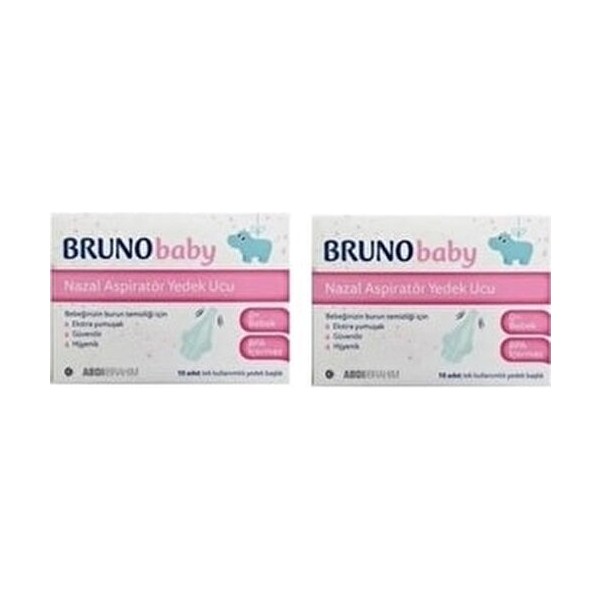 Bruno Baby 10'lu Nazal Aspiratör Yedek Ucu 2 Kutu Bebek Dostu ve Ergonomik Tasarım ile Kullanım Diğer Fiyatı