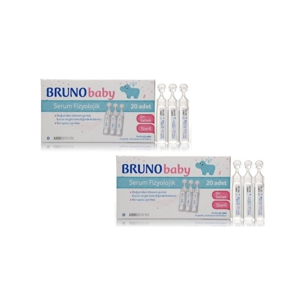 Bruno Baby 5 ml Serum Fizyolojik Flakon 20'li 2 Adet Burun Aspiratörü Fiyatı