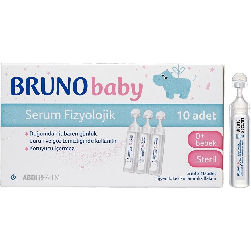 BRUNO baby 5 ml x 10 Flakon Serum Fizyolojik 0+ Yaş İçin Günlük Burun ve Göz Temizliği Diğer Fiyatı