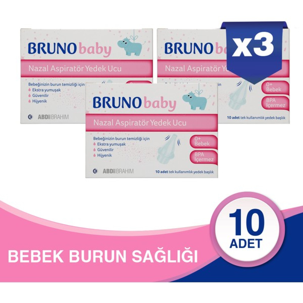 Bruno Baby Nazal Aspiratör Yedek Uç 3 Adet - Abdi İbrahim Burun Aspiratörü Fiyatı