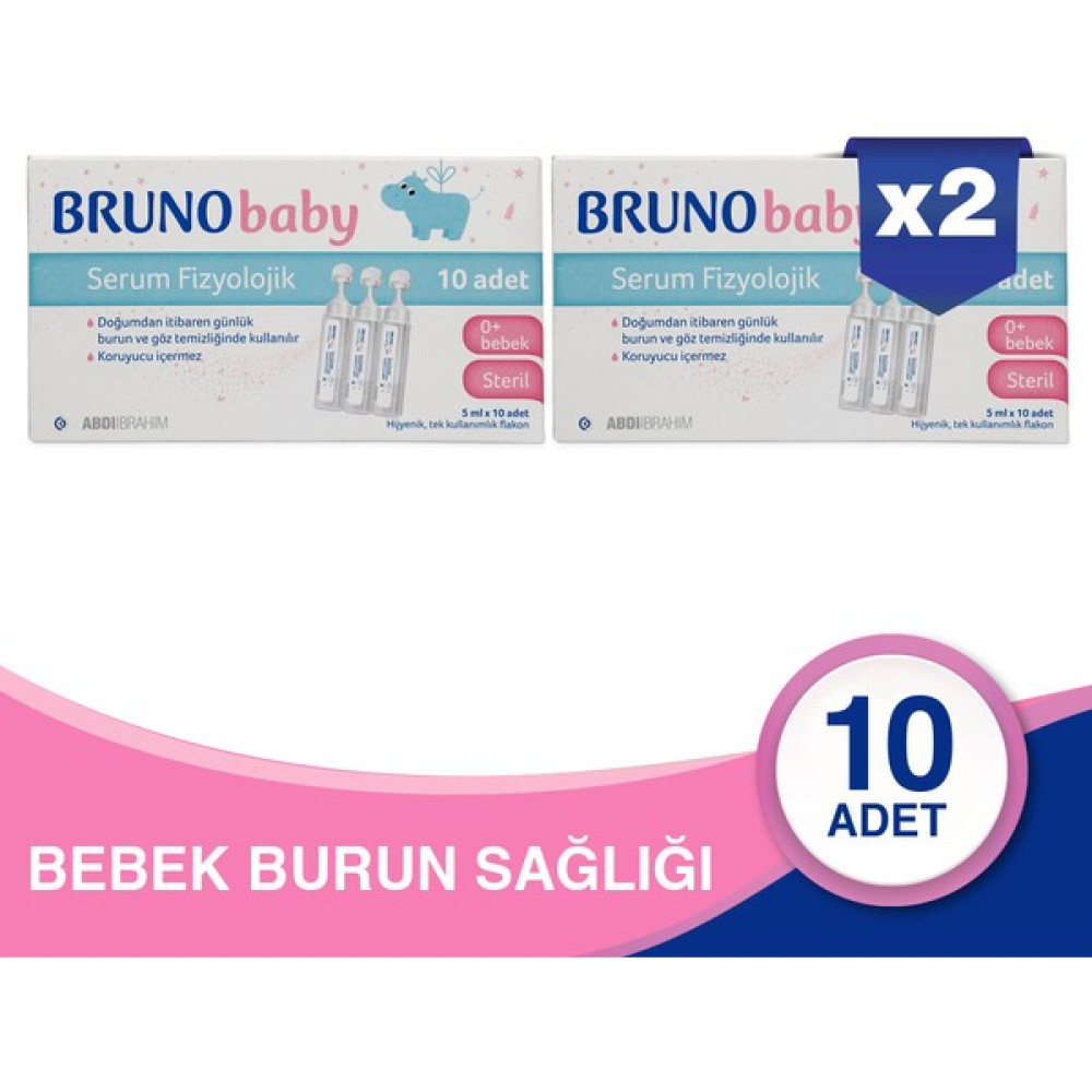 Bruno Serum Fizyolojik 10 Flakon 2 Adet - Abdi İbrahim Burun Aspiratörü Fiyatı
