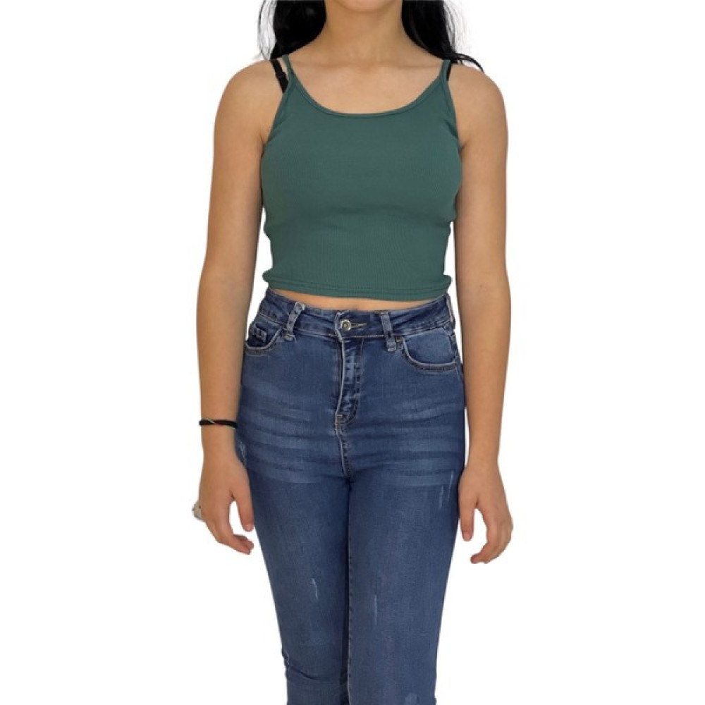 Brusq Fitilli Crop Ince Askılı Bayan Atlet Fiyatı