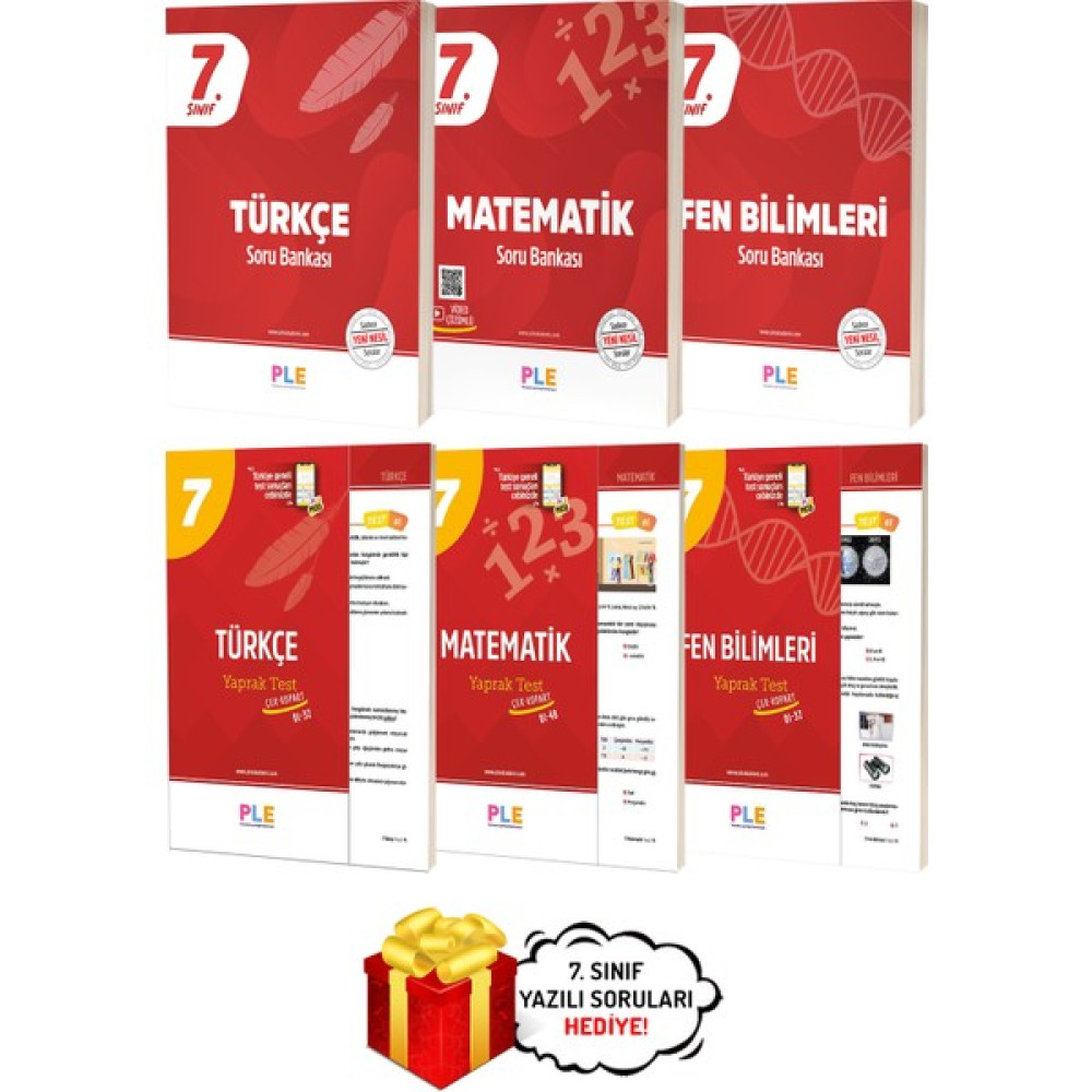 Bry Birey Eğitim Yayınları 7. Sınıf Türkçe Matematik Fen Bilimleri Soru Bankası ve Yaprak Test Seti 6 Kitap Tüm Dersler Fiyatı