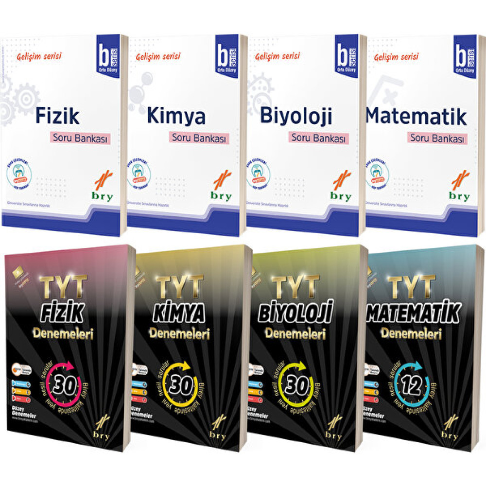 Bry Birey Eğitim Yayınları TYT Fizik Kimya Biyoloji Matematik Soru Bankası B ve Branş Denemeleri Seti Tüm Dersler Fiyatı