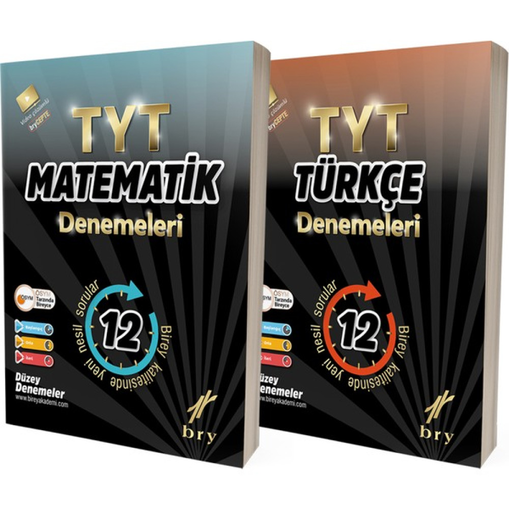 Bry Birey Eğitim Yayınları TYT Türkçe ve Matematik 12'li Branş Denemeleri Seti Tüm Dersler Fiyatı