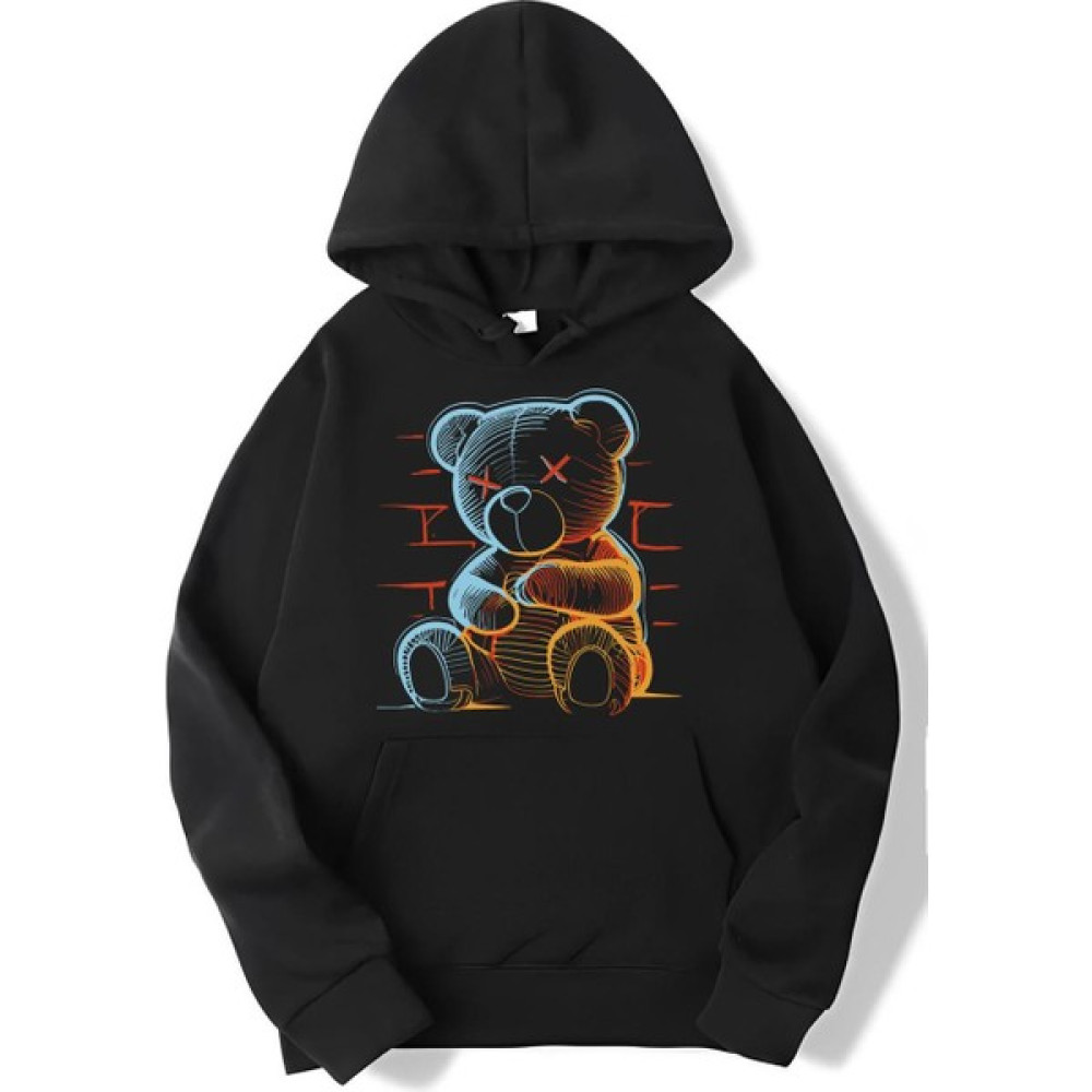 Brz Collection Oversize Neon Teddy Bear Hoodie Erkek Sweatshirt Fiyatı
