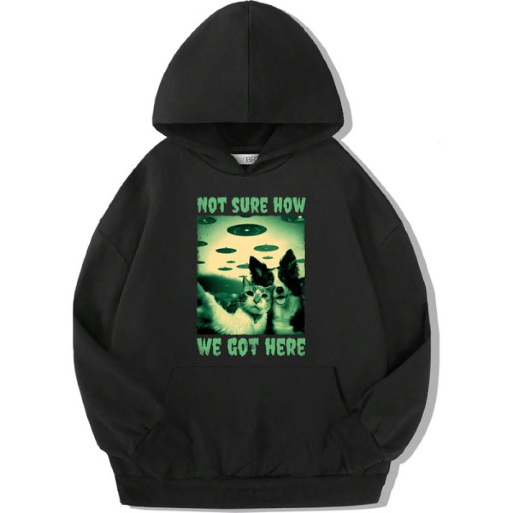 Brz Kids Unisex Çocuk Cat And Dog Selfie Hoodie Sweat Erkek Çocuk Sweatshirt Fiyatı