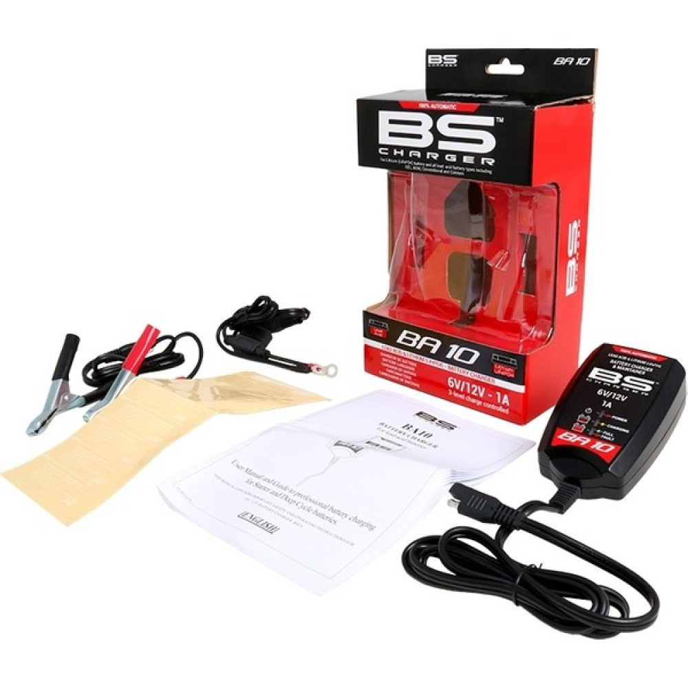 BS BA10 Motosiklet Akü Şarj Bakım Cihazı, BS 12V 6V - 1A Kısa Devre Akü Şarj Edici Fiyatı
