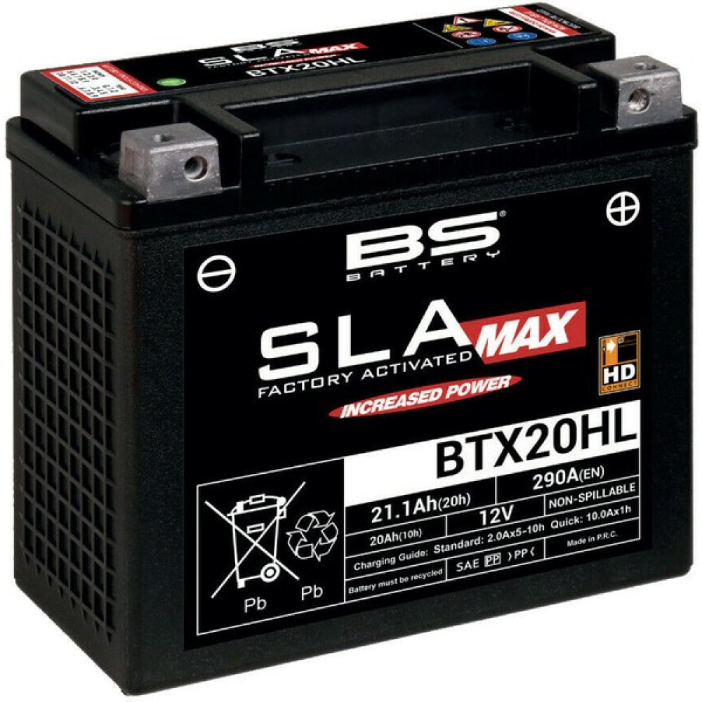BS Battery Bs BTX20HL Sla Max 2018-2022 Harley-Davidson Softail Street Bob Uyumlu Akü - Standart - Siyah Akü Fiyatı