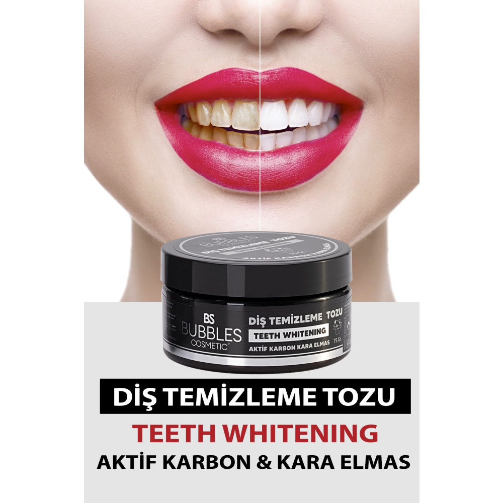 bs bubbles cosmetic 75gr Diş Beyazlatma Tozu Aktif Karbon Lansman Fiyatı Diş Beyazlatıcılar Fiyatı
