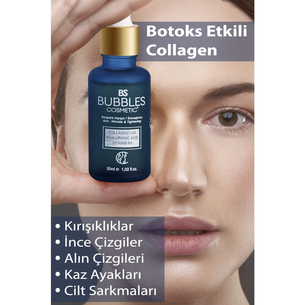 bs bubbles cosmetic Kolajen Collagen Serum Yaşlanma Ve Kırışıklık Karşıtı Sıkılaştırıcı Hyaluronic &vitaminb5 Cilt ve Yüz Bakımı Fiyatı