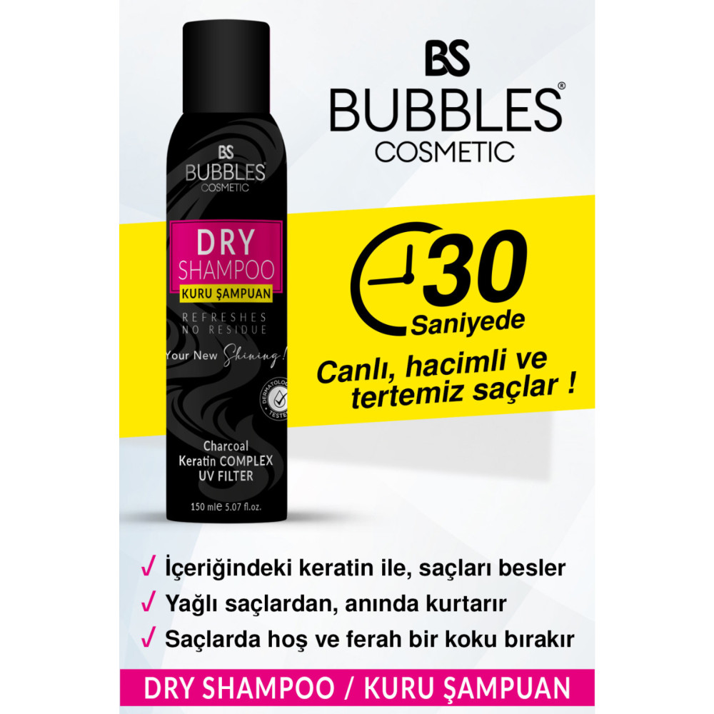 bs bubbles cosmetic Kuru Şampuan Ekstra Hacim Verici Volumizer Fresh 150ml Unisex Dry Shampoo Saç Bakımı Fiyatı