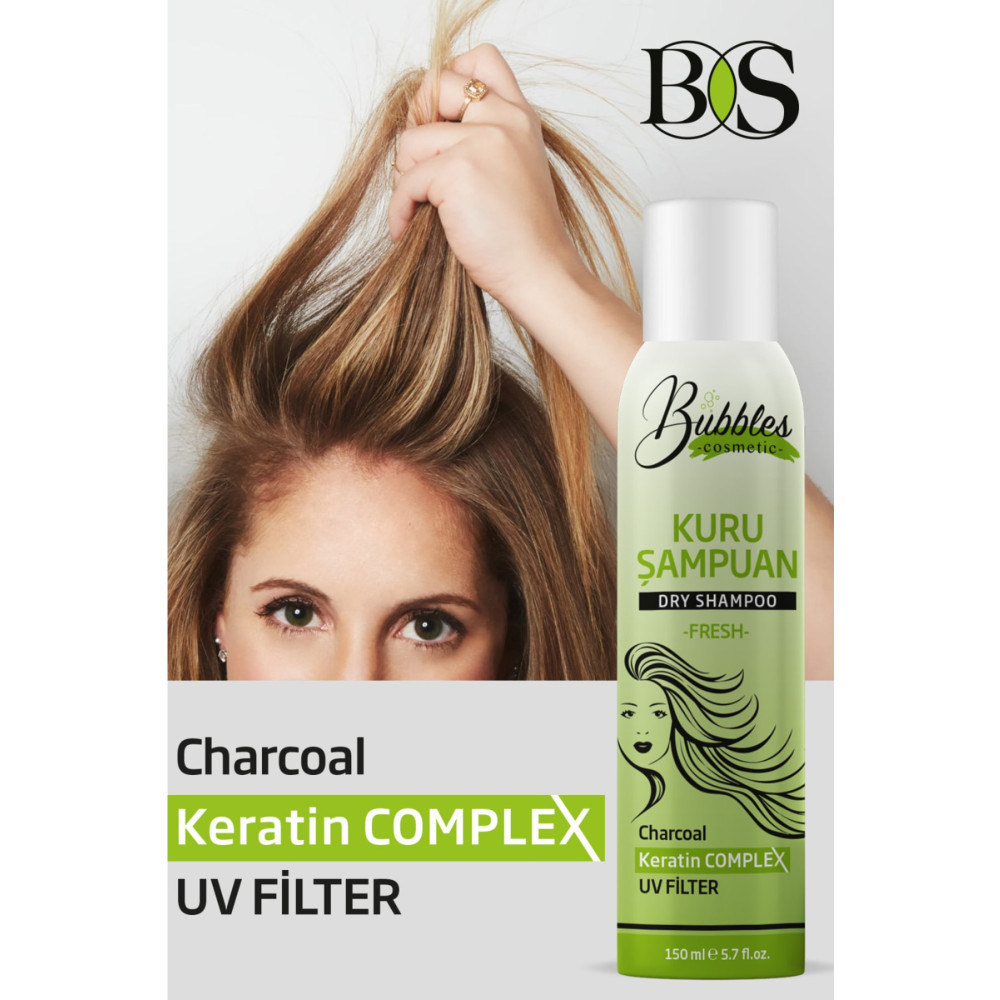 bs bubbles cosmetic Kuru Şampuan Keratin Complex Beyaz Leke Bırakmaz Ekstra Keratin Ve Hacim Anında Temiz Saçlar Saç Bakımı Fiyatı