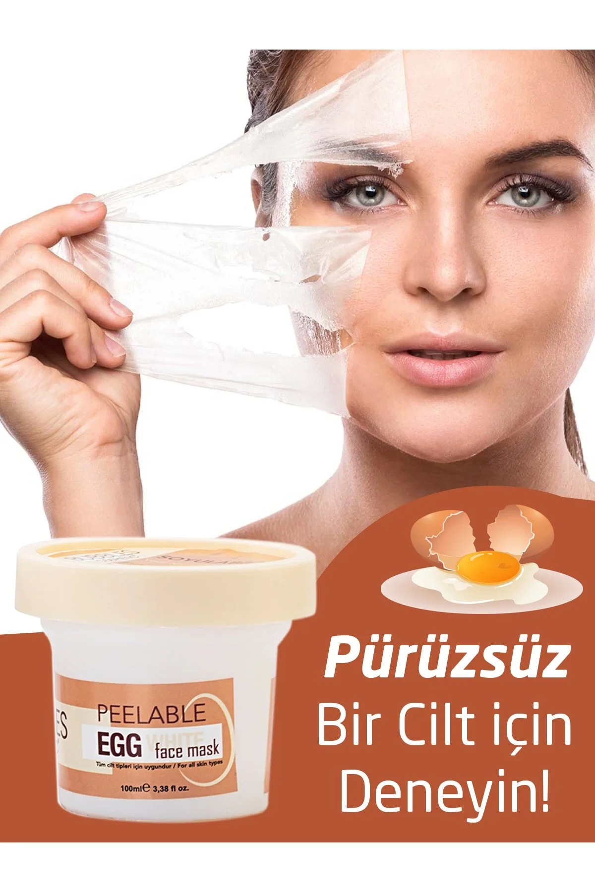 bs bubbles cosmetic Soyulabilir Yumurta Akı Yüz Maskesi" Cilt ve Yüz Bakımı Fiyatı