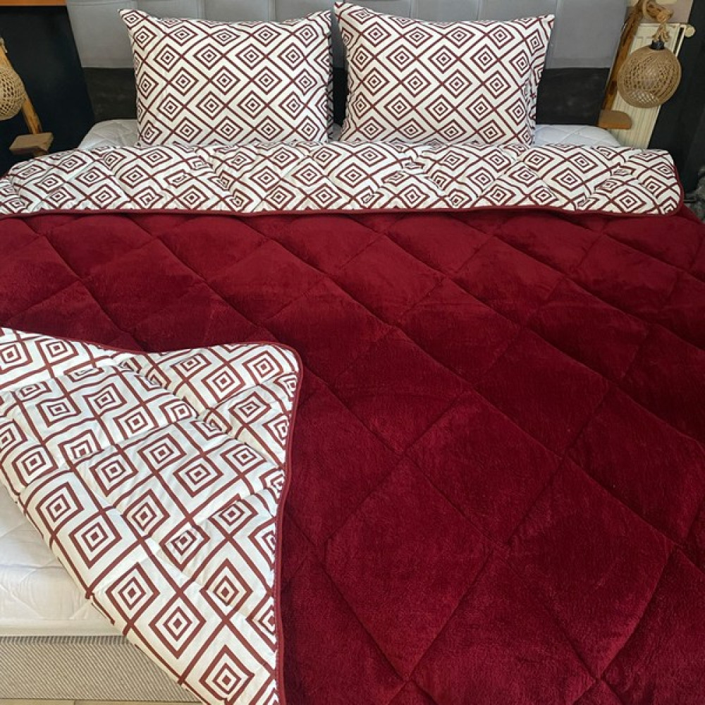 Bs Home Tekstil Welsoft Çift Kişilik Yorgan Yastık Kılıflı - Bordo - 195 x 215 cm Yorgan Fiyatı