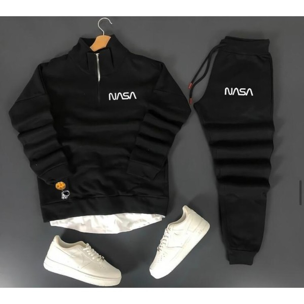 Bs Jeans Unisex Nasa Baskılı Yarım Fermuarlı Sweatshirt-Eşofman Altı Alt Üst Takım Kadın Eşofman Fiyatı