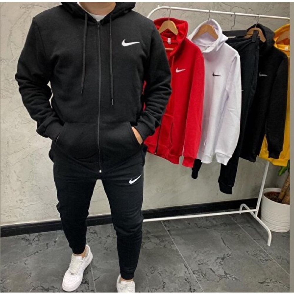 Bs Jeans Unisex Nike Baskılı Kapüşonlu Fermuarlı Ceket-Eşofman Altı Set Kombin Erkek Ceket Fiyatı