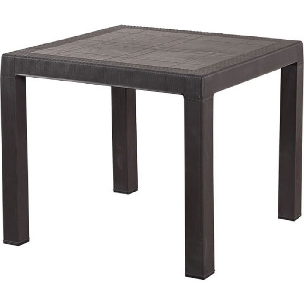 Bs Plastik Rattan Plastik Masa 90 x 90 cm 4 Renk - Kahverengi - 90x90 Bahçe Masası Fiyatı