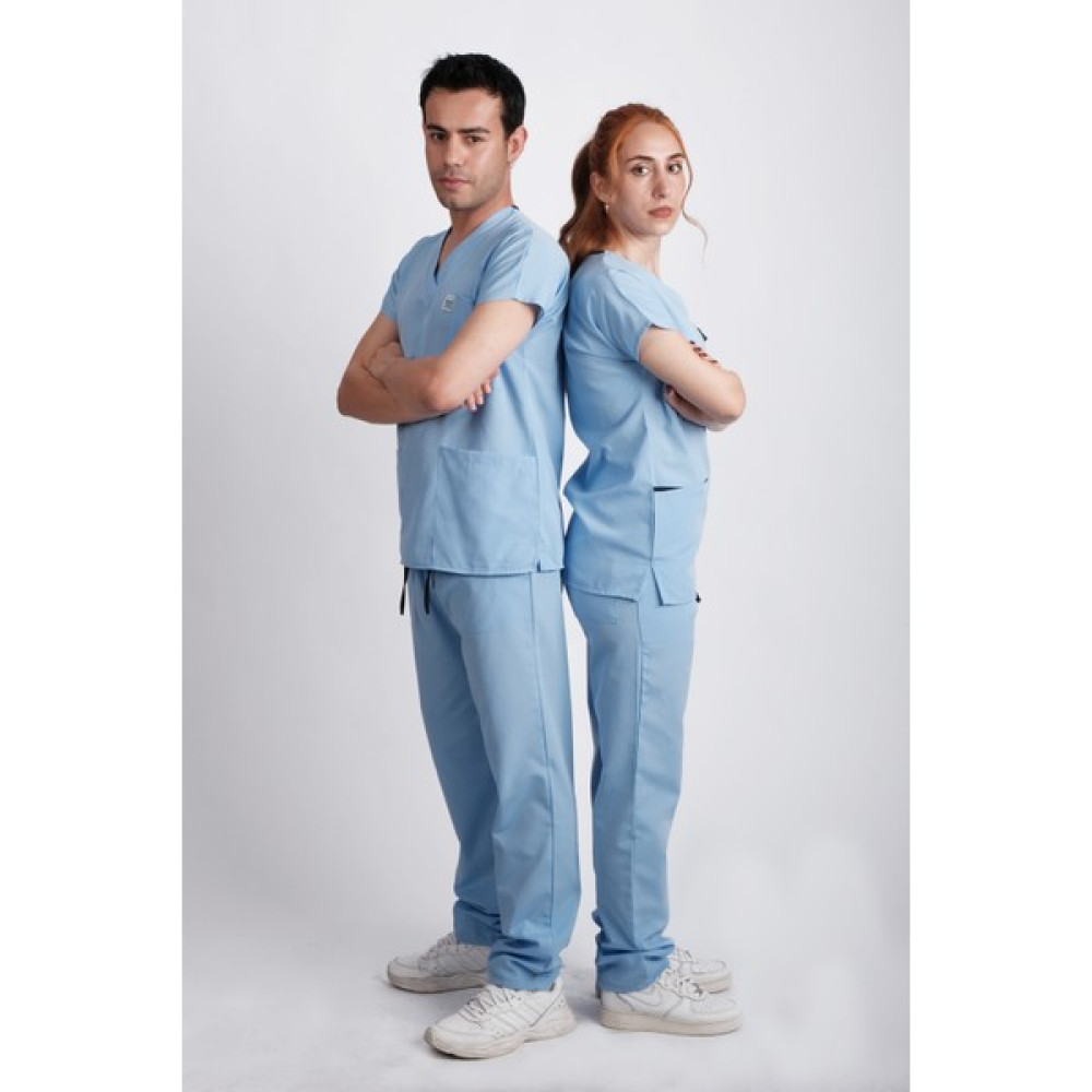 B&S Uniforma Medikal Hemşire Ve Doktor Üniforması Scrubs Cerrahi Alt Üst Takım - Mavi - XL Oto Boyaları Fiyatı
