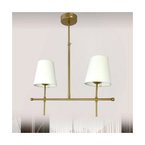BSA Lighting Henna 2'li Sıralı Eskitme Boyalı Modern Avize (Konik Beyaz Abajurlu) Avize Fiyatı
