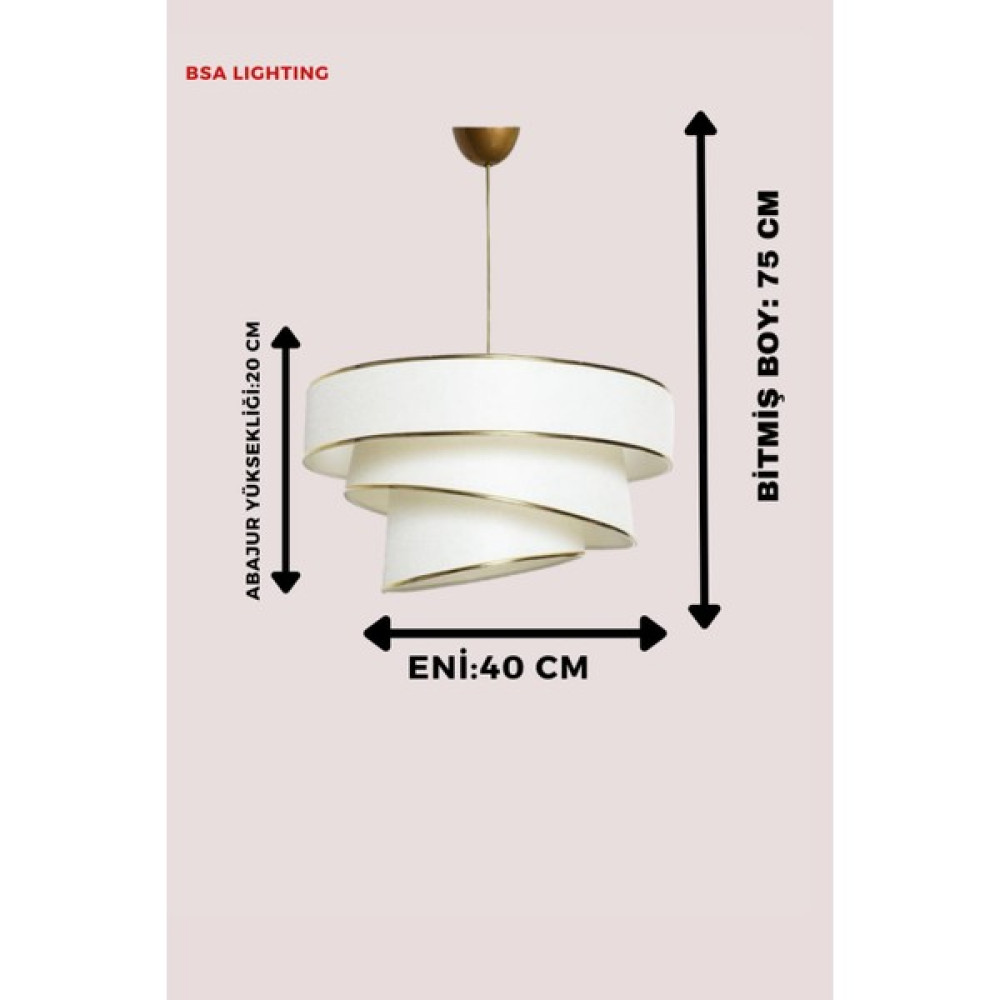 BSA Lighting Zelinda Tekli Krem/eskitme Modern Avize (Krem Abajurlu) Yatak Odası,oturma Odası,hol Için Kullanıma Uygundur. - 1'li - Ekru Avize Fiyatı
