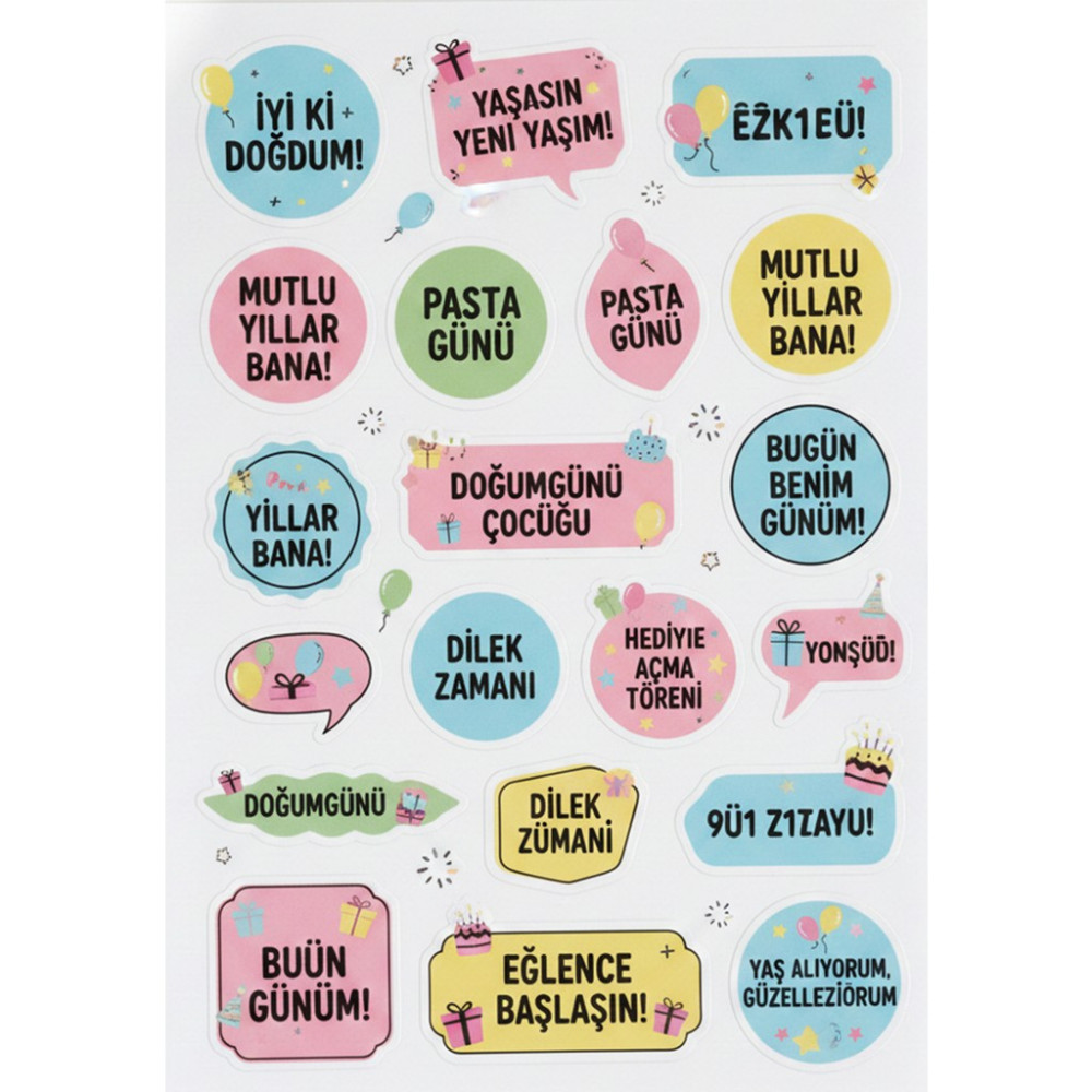 Bsb Doğumgünü Manifesto Telefon Laptop Notebook Tablet Defter Matara Stiker Etiket ST2573 Okul Etiketi Fiyatı
