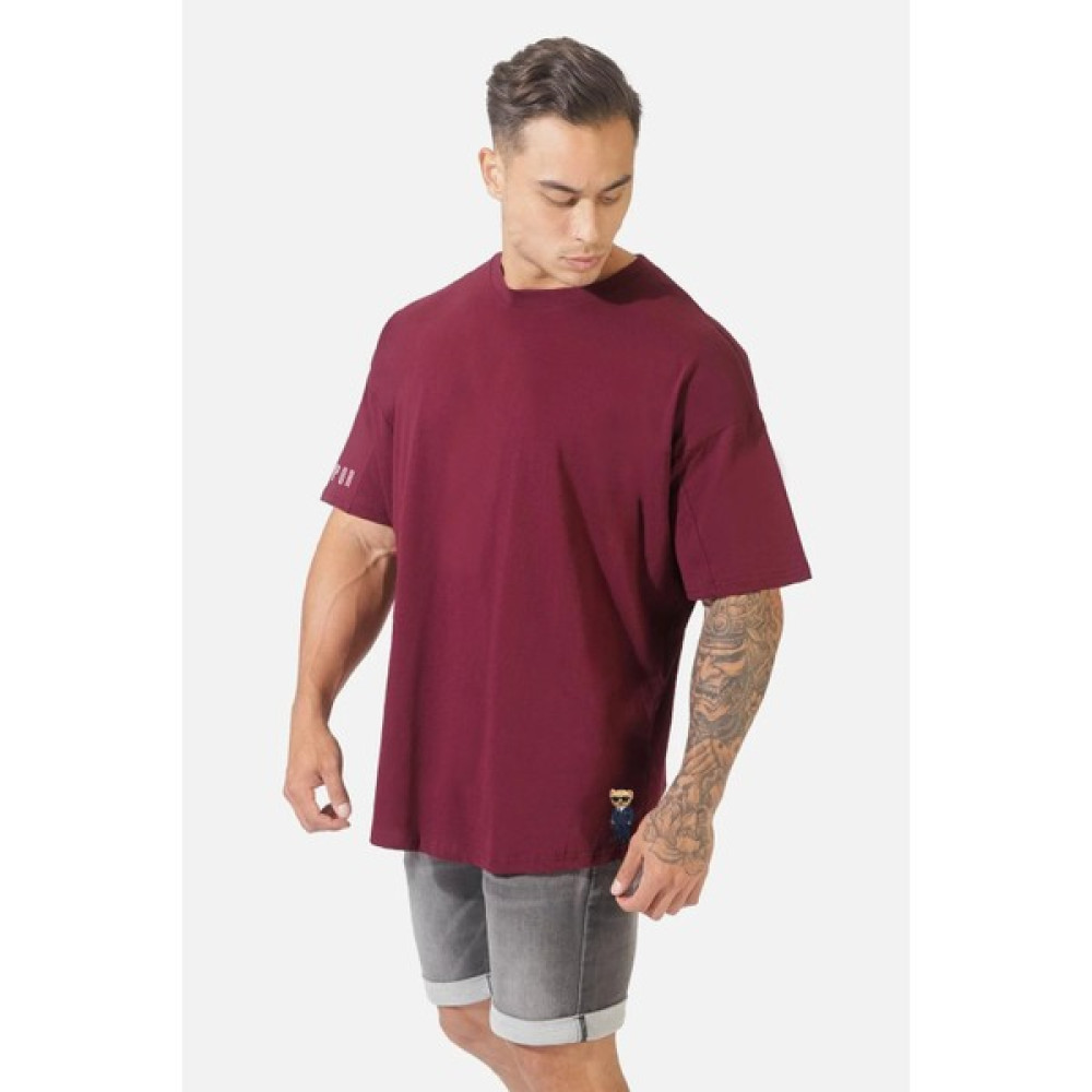 BSBSPOR Ayıcık Baskılı Siyah Beyaz Gri Rahat Battal Kalıp Büyük Beden Bol Kalıp Oversize Tişört Fakir Kol Erkek T-shirt Fiyatı