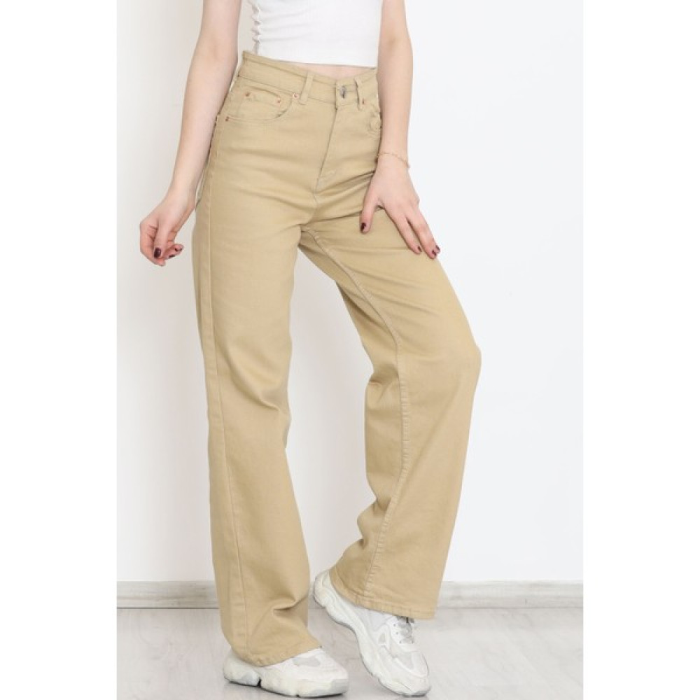 Bsd7 Palazzo Kot Pantolon Bej - 10827.1431. Bayan Jeans / Kot Pantolon Fiyatı