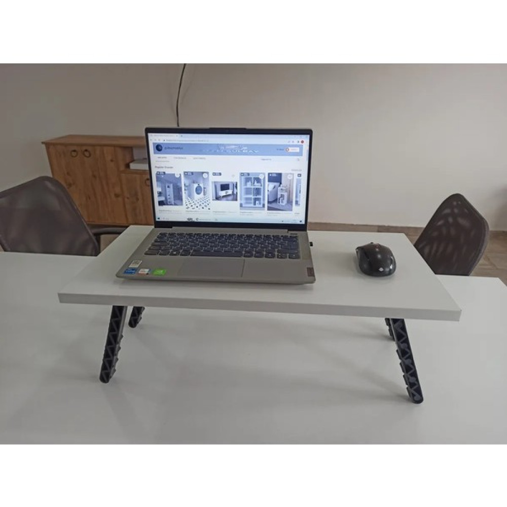 BSH Gülbay Mobilya Laptop Sehpası,masası, Katlanabilir Yatak,koltuk Üstü,kahvaltı,bilgisayar Sehpası Parlak Beyaz Sehpa Fiyatı