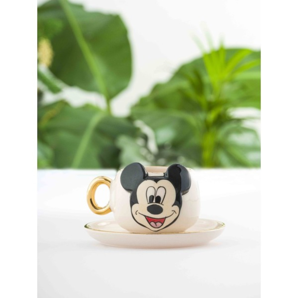 BSK Ceramics Handmade Mickey Mouse Kahve Fincanı Beyaz Seramik El Yapımı Fincan / Bardak / Kahve Takımı Fiyatı
