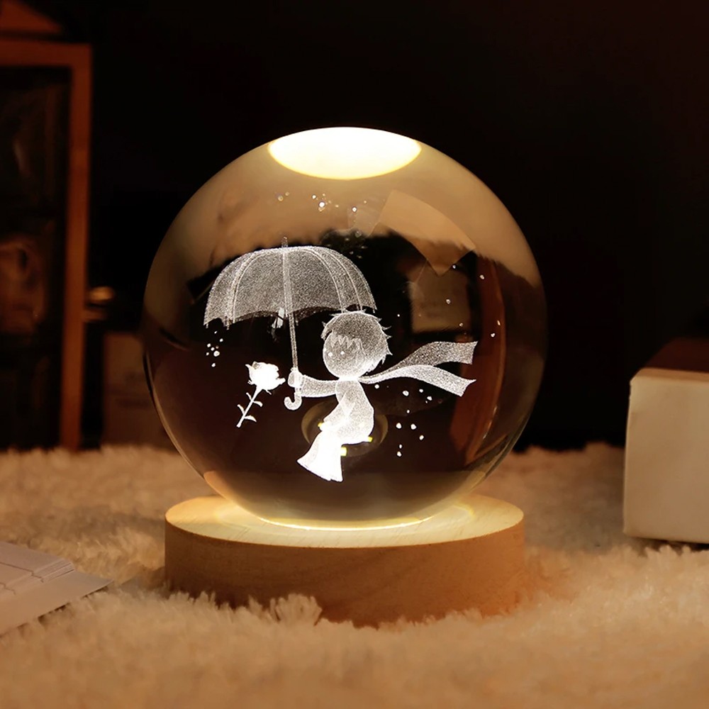 Bşk Virgo 3D Kristal Cam Küre Gece Lambası - Küçük Prens 2 - Gün Işığı Diğer Fiyatı