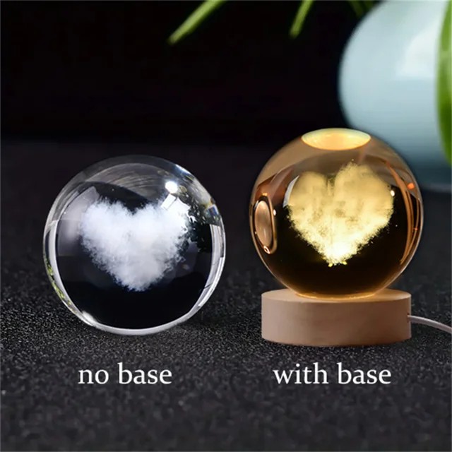 Bşk Virgo 3D Kristal Küre Gece Lambası - Gün Işığı - Kalp Diğer Fiyatı