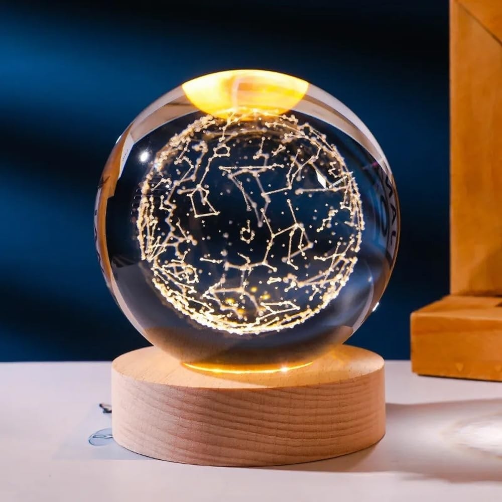 Bşk Virgo 3D Kristal Küre Gece Lambası - Gün Işığı - Yıldız Harikası Diğer Fiyatı
