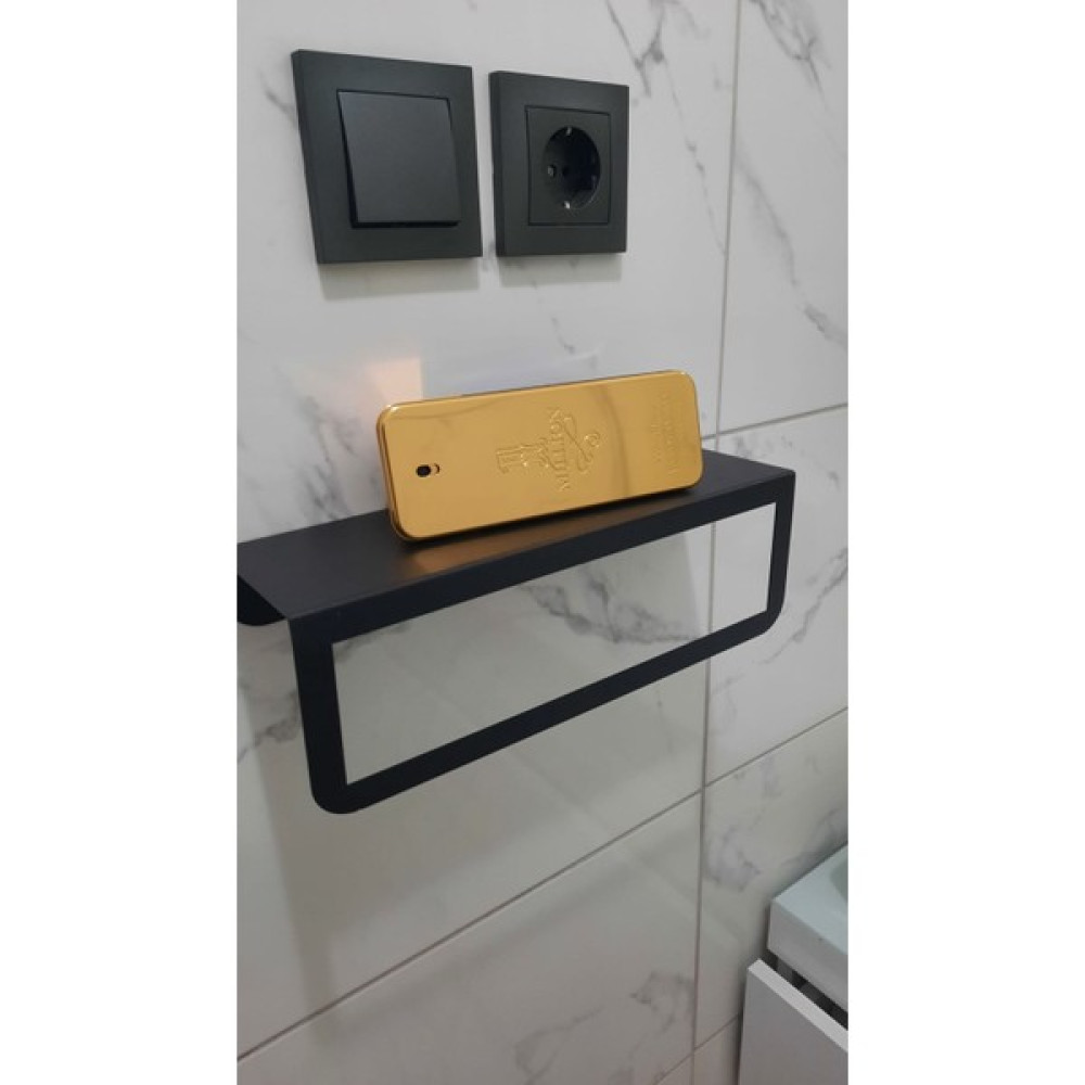 Bşk Virgo Siyah Havlu Tutacağı Raf Metal Havlu Askısı Mutfak Banyo Raflı Havluluk Metal Raflı Havluluk 30 Cm Havluluk Fiyatı