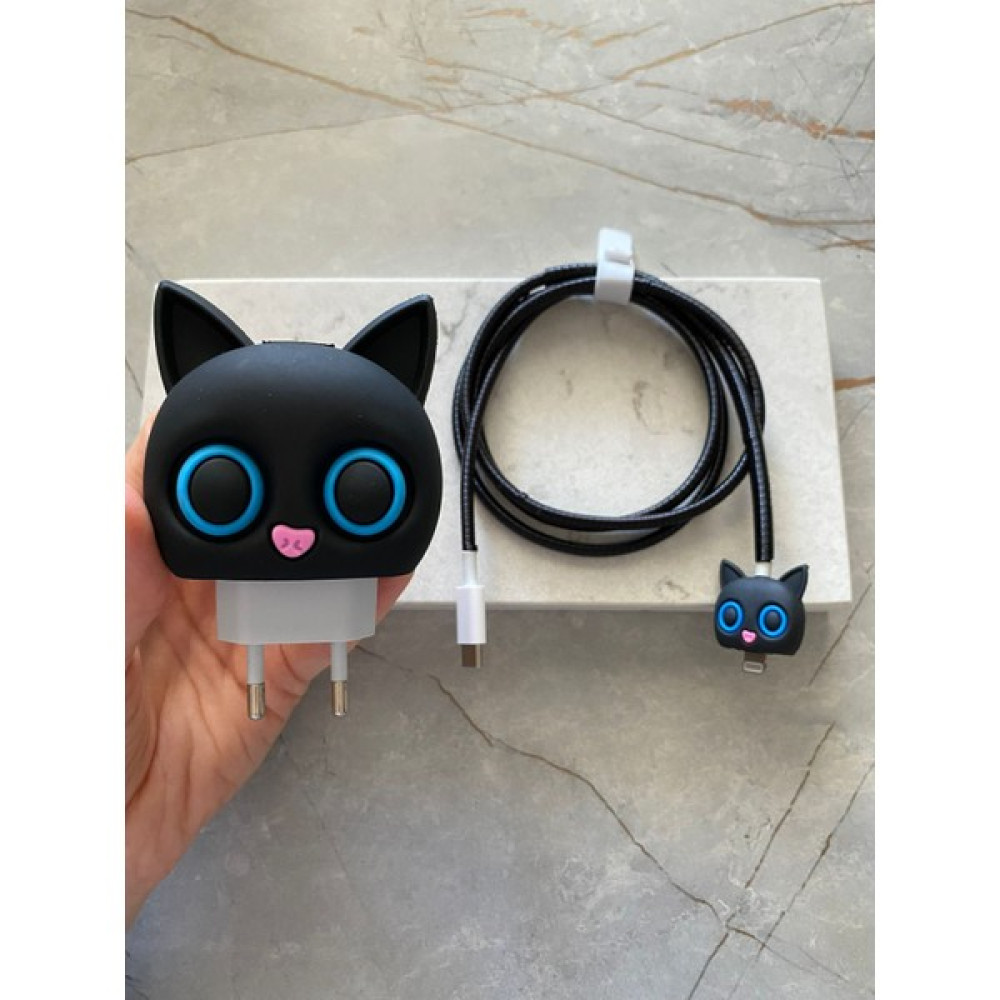 Bşr Perakende Sevimli Koruyucu Apple iPhone 18W/20W Şarj Adaptör Kılıfı, Şarj Kablo Koruyucu, 3'lü Set Adaptör Koruyucu - Sevimli Kedi Cep Telefonu Aksesuarı Fiyatı