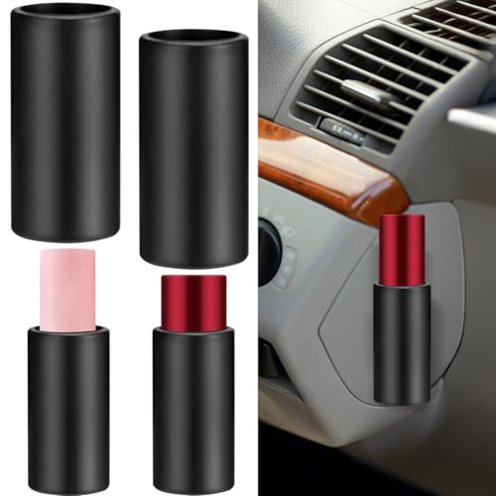BSRESIN Car Lip Balm Holder, 2 Pcs Silicone Holder for Chapstick No Melt, Mess Free in the Heat, Car Lipsticks Holder for Women Car Accessories Interior