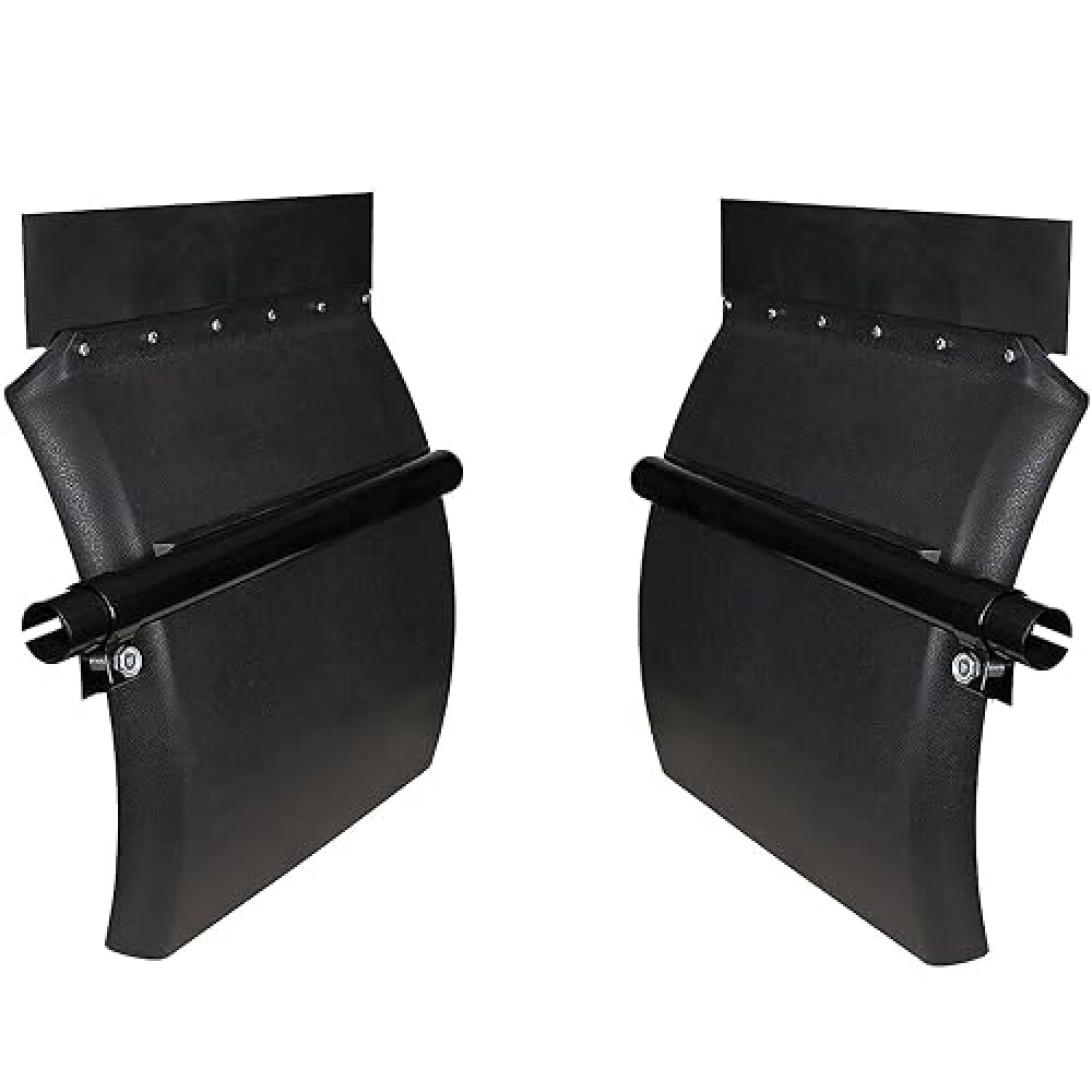 BST BSSP Poly Quarter Fenders for Semi Trucks Black 24"x24" Mud Flap Hangers,Tube Bracket Mounting Hardware,for Right&Left Side Pair Set, Quarter Fender Kit