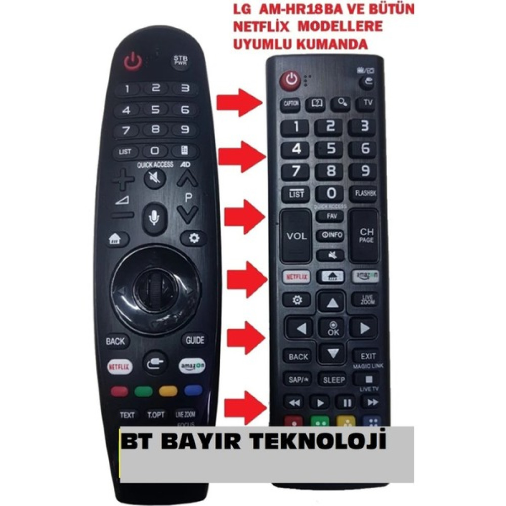 BT Bayır Teknoloji Lg AKB75675311 Prime Video-Netflix-Movies Tuşlu Lcd-Led Tv Kumanda- 6 Oto Boyaları Fiyatı