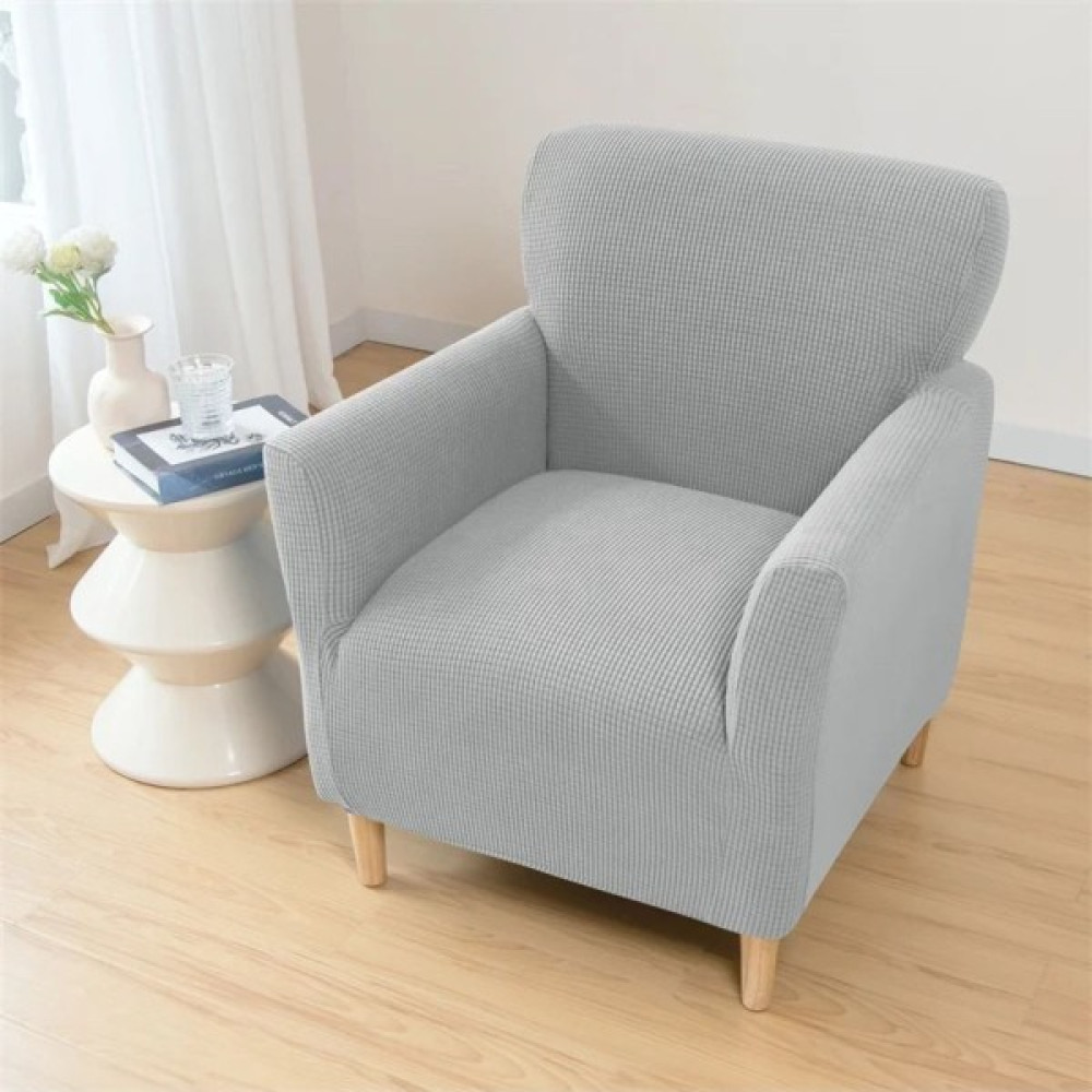 Btf Home Likrali Streç Lastikli Esnek Kare Desen Berjer Tek Kişilik Kotuk Örtüsü Koltuk Kılıfı - 85 x 120 cm - Gri Koltuk & Kanepe Örtüsü Fiyatı