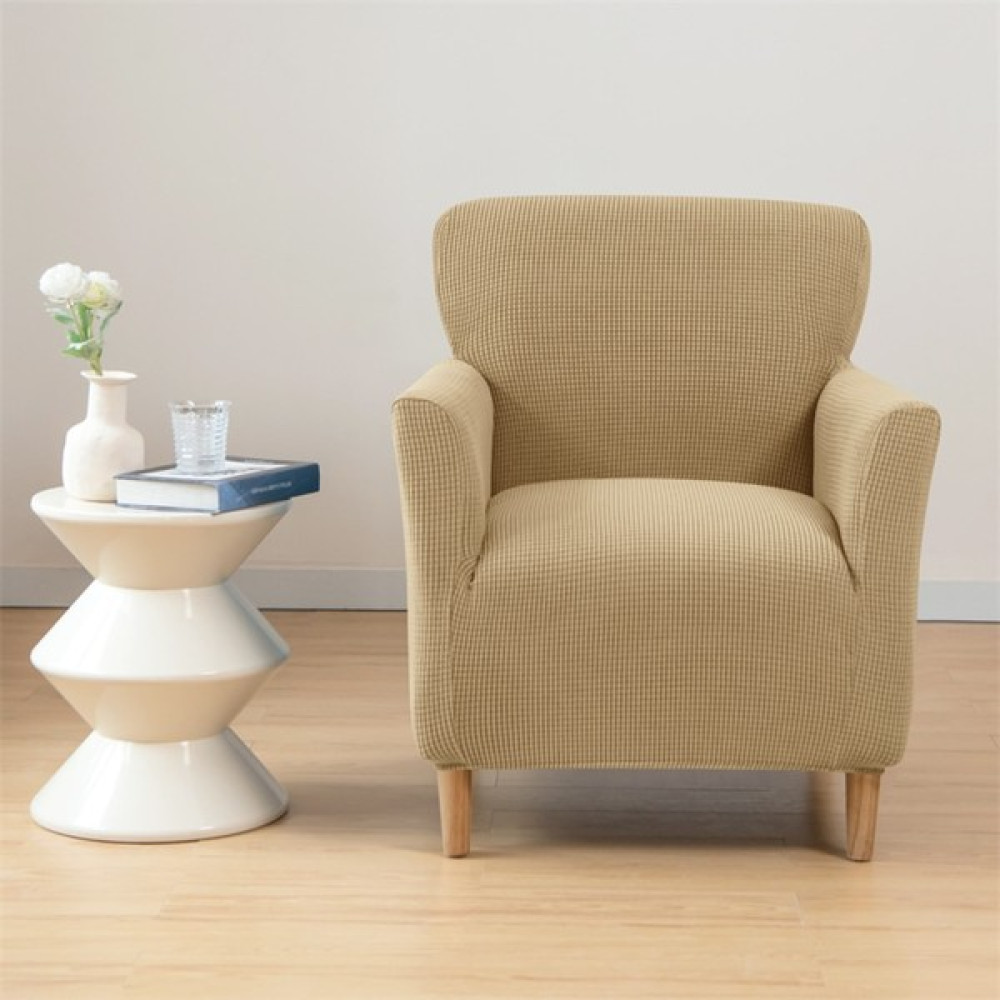 Btf Home Likrali Streç Lastikli Esnek Kare Desen Berjer Tek Kişilik Kotuk Örtüsü Koltuk Kılıfı - 85 x 120 cm - Sütlü Kahve Koltuk & Kanepe Örtüsü Fiyatı
