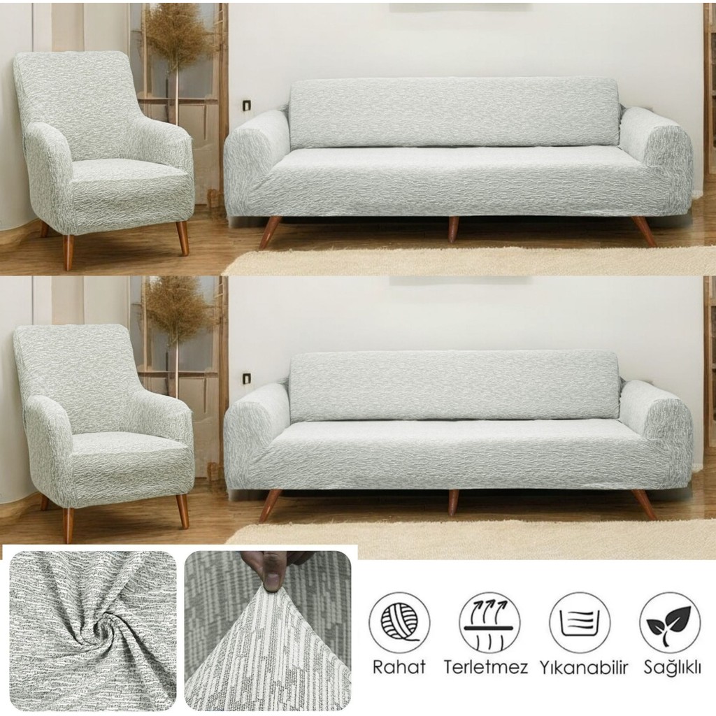 Btf Home Streç Lastikli Jakarlı 3 3 1 1 Koltuk Örtüsü Takımı| Kanepe Kılıfı| Çekyat Örtüsü| Koltuk Kılıfı - Krem - 230 x 180 cm SSD / Solid State Drive Fiyatı