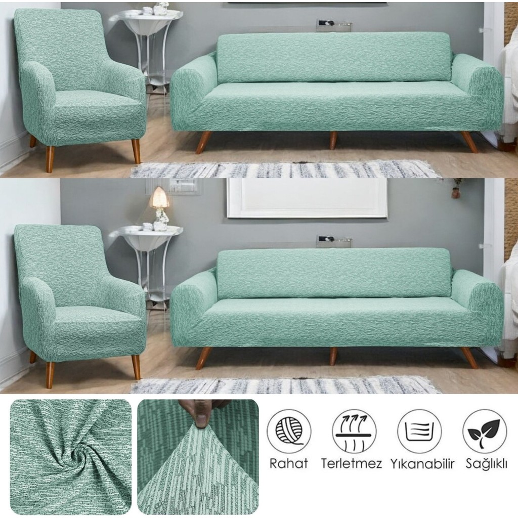 Btf Home Streç Lastikli Jakarlı 3 3 1 1 Koltuk Örtüsü Takımı| Kanepe Kılıfı| Çekyat Örtüsü| Koltuk Kılıfı - Mint - 230 x 180 cm SSD / Solid State Drive Fiyatı