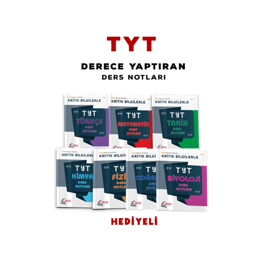 BTH Yayınları 2024 Tyt Derece Yaptıran Ders Notları Full Set Hediyeli Ders Sınav Kitapları Fiyatı