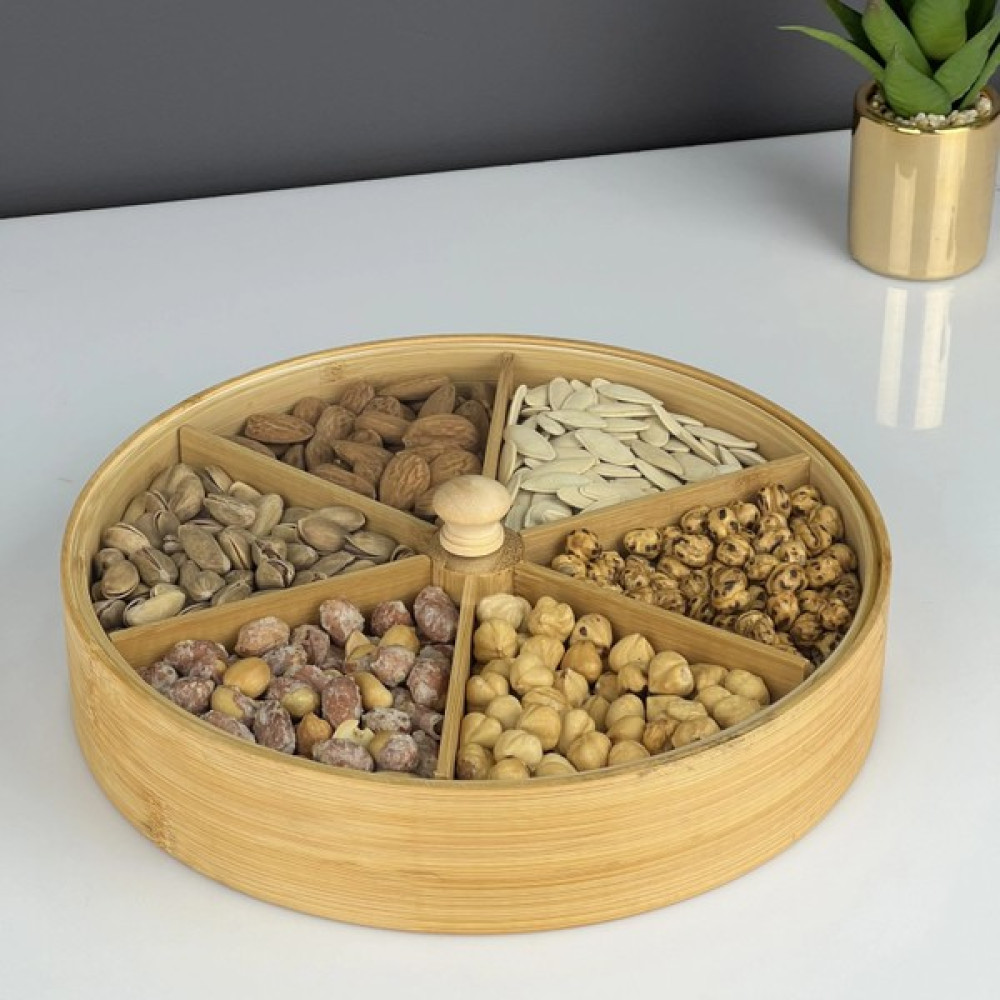 Btm Home 6 Bölmeli Bambu Set: Şekerlik, Çerezlik ve Sunum Mutfak Gereçleri Fiyatı