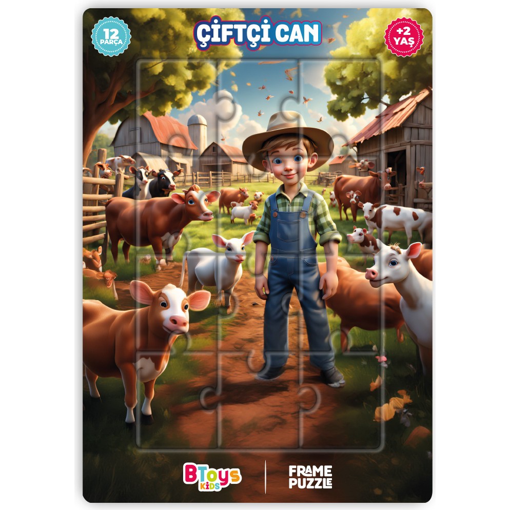 Btoys Çiftçi Can - Frame Puzzle - 12 Parça Anne Bebek Oyuncak Fiyatı
