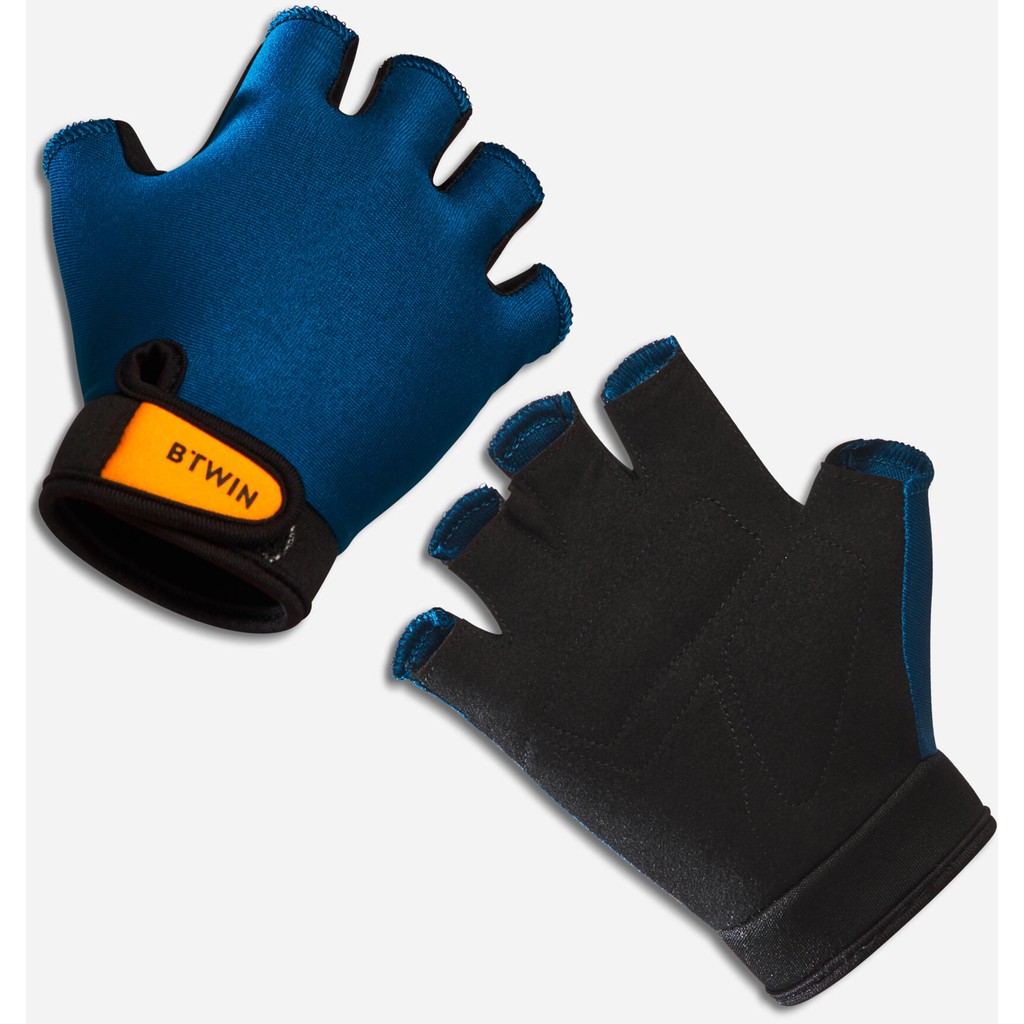Btwin Çocuk Kısa Parmak Bisiklet Eldiveni Mavi Eldiven (Outdoor) Fiyatı