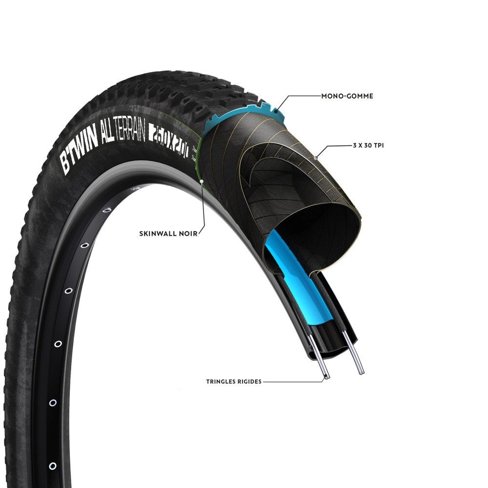 Btwin Dağ Bisikleti Lastiği - Sert Damak Telli - 26 X 2,00 - All Terrain 5 Speed Bisiklet Aksesuarları Fiyatı