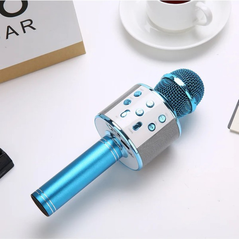 Bty WS-858L LED Işıklı Bluetooth Hoparlörlü Karaoke Mikrofon - Mavi Bluetooth Hoparlör Fiyatı