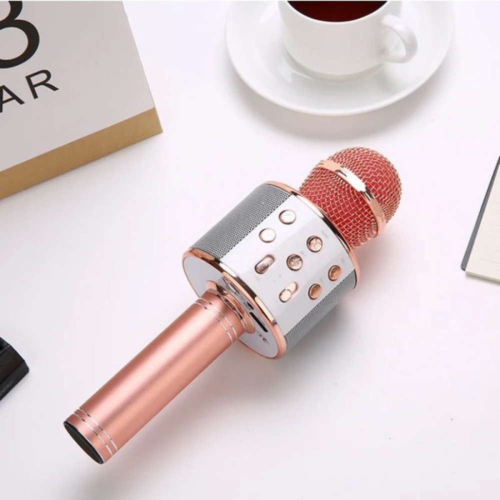 Bty WS-858L LED Işıklı Bluetooth Hoparlörlü Karaoke Mikrofon - Rose Gold Bluetooth Hoparlör Fiyatı
