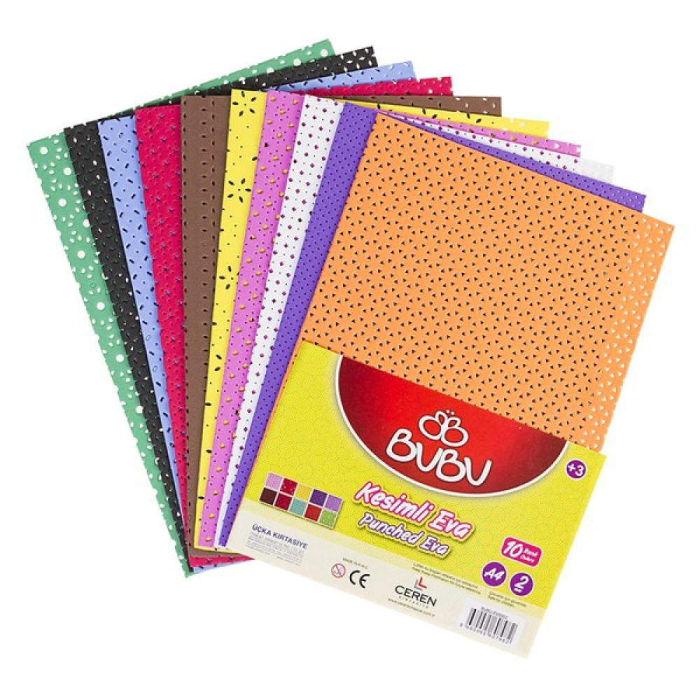 Bu-Bu  A4 Kesimli Eva 2 Mm 10'Lu Paket BUBU-EV0002 Elişi Kağıdı Fiyatı